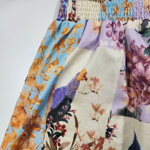 Girls Jungle Parrots Floral Colorful Polyester Lightweight Dress Size 6 - Picture 3 of 12